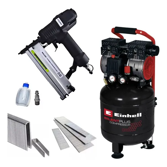 Compresor Silencioso Einhell Te-ac 135 24 Silent + Clavadora