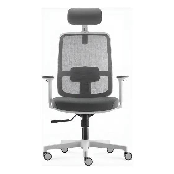 Silla Oficina Lotto Con Cabecero Gris Claro Form