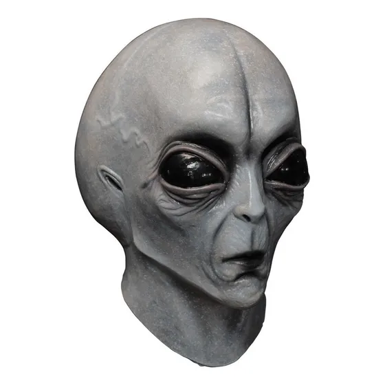 Máscara Alien Gris Área 51 Ovni Marciano Látex De Halloween