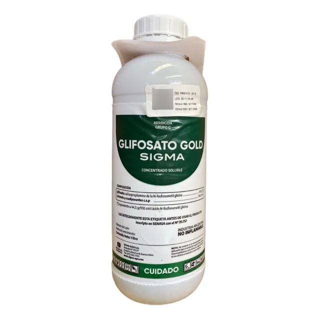 Herbicida Total Glifosato Gold 60% Mata Todo X1lt Sigma Agro