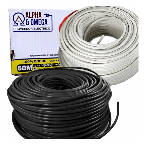 Cable Eléctrico Thw Calibre 12 Cobre 50 Metros  2 Piezas