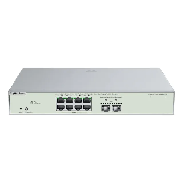 Ruijie Rg-nbs5300-8mg2xs-up Switch Administrado De Capa 3 Con 10 Puertos Multi-gigabit 8 Puertos Poe++ 2 Puertos Sfp+ De Enlace De Subida Vinculación De Puertos Ip-mac