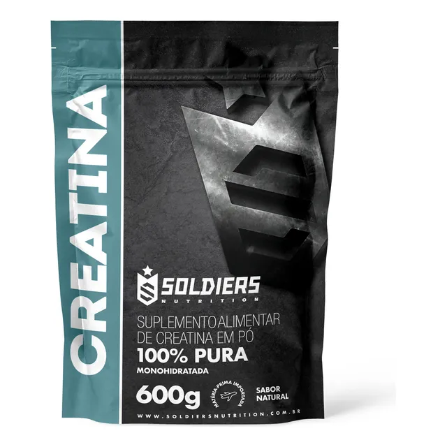 Creatina Monohidratada 600g Soldiers Nutrition 100% Pura Importada Performance Músculo Treino
