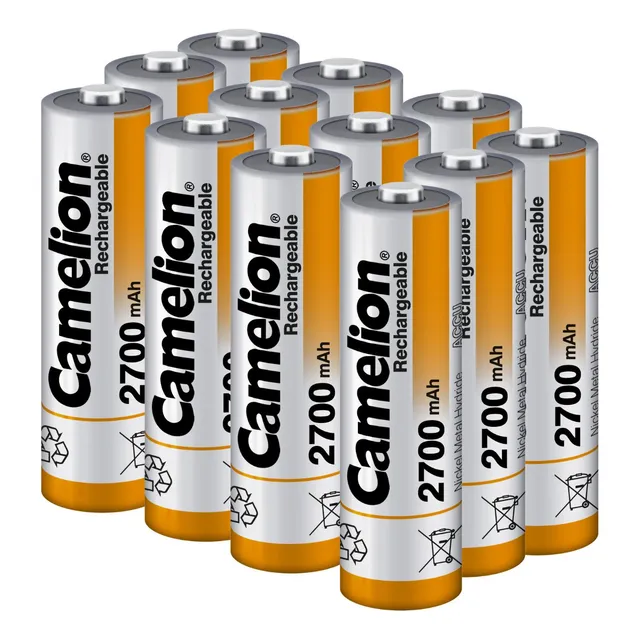 Paquete De 12 Unidades Pilas Recargable Aa De Nimh, 2700mah