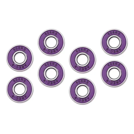 Juego De 8 Rodamientos Abec-9 Morados Para Patines De 28 X 8