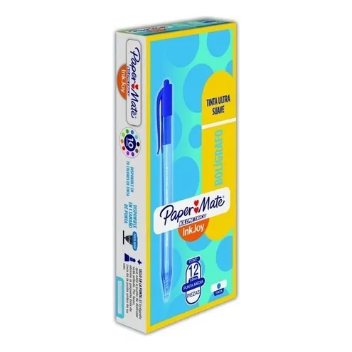 Boligrafo Paper Mate Kilometrico Inkjoy Azul 12 Piezas