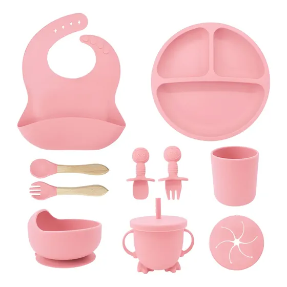 Set Alimentación Bebé Silicona Libre Bpa 10 Pcs