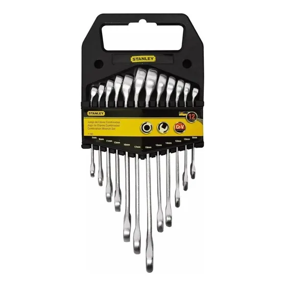 Llave Mixta Jgo X 12pz Mm Stanley 71-607 Color Gris