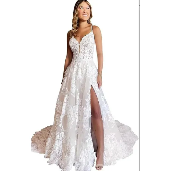 Vestido De Novia Tendencia 2025  Con Apertura De Pierna