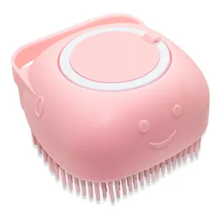 1 Esponja Silicone Banho Com Dispenser 80ml Shampoo Sabonete Esfoliação Massagem Skincare