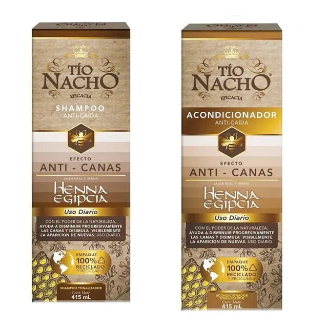 Shampoo Y Acondicionador Tío Nacho Henna Egipcia Anti Canas