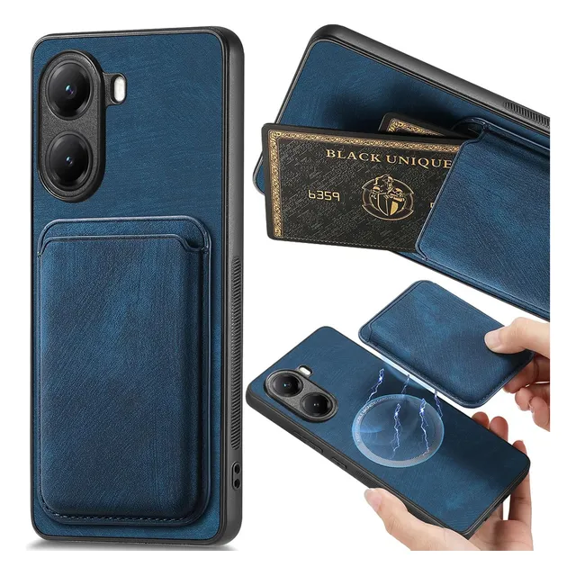 Funda Para Xiaomi Poco X7 Pro 5g Case Magnética Con Ranura Desmontable Para Tarjeta De Crédito Piel De Pu