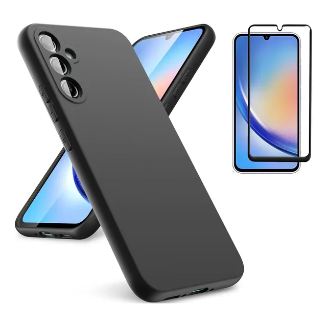 Carcasa Para Samsung + Mica (silicona Con Protección Cámara)