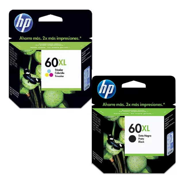 Dual Pack Cartucho De Tinta Original Hp 60xl Cc641wl Cc644wl