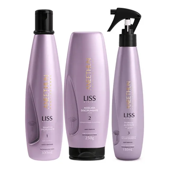 Liso Duradouro Aneethun Liss System Antifrizz 3 Produtos