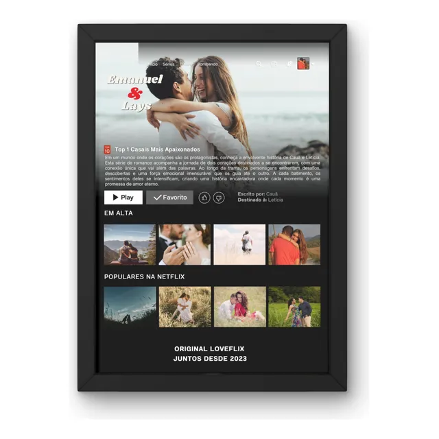 Quadro Personalizado Loveflix Net-flix Casal 20x30 A4