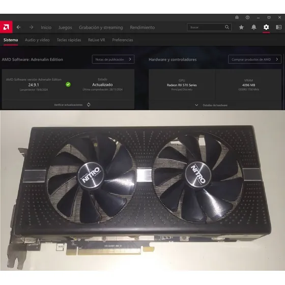 Graficas Amd Rx 570 4gb Nitro Y Nvidia Gtx 460 Se 1gb