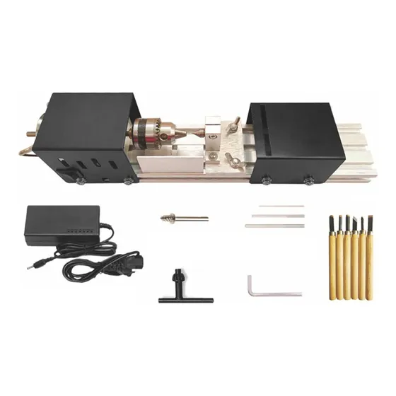 Mini Torno De Madera 7 Velocidades Con Accesorios