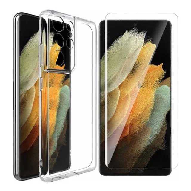 Estuche Funda Forro + Vidrio Nano Uv Para Samsung S21 Ultra