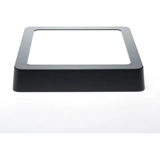 Panel Led Cuadrado Negro Para Sobreponer, 12w, 840lm Estructura Luz-fría