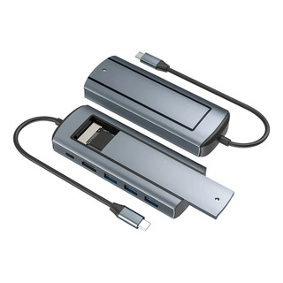 Hub Dock Station 6 Em 1 Usb-c Slot M.2 Sata Ssd Hdmi 4k Hub Dock Station 6 Em 1 Usb-c Slot M.2 Sata Ssd Hdmi 4k