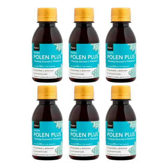 Natier Kit X6 Suplemento Polen Plus Bebible Vitamina C 125ml