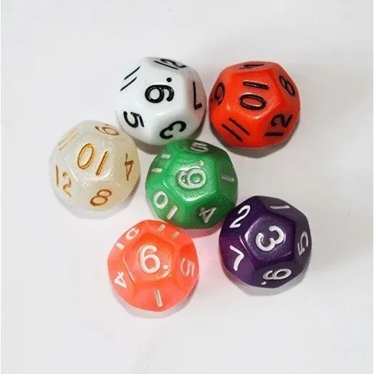 Juegos Rol Dados 12 Caras X 6 Und Dado Casino Poliédrico 