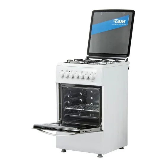 Cocina Tem Combinada Maia 4 Hornallas   Puerta Con Visor 52l