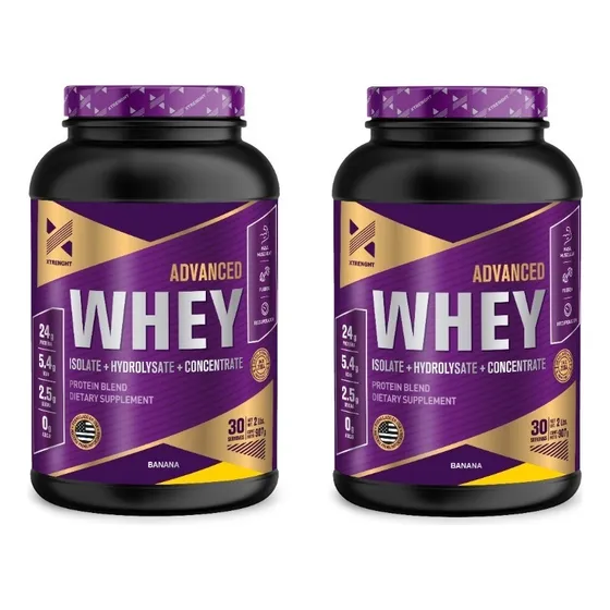 Advanced Whey Protein 2 Lb 2x1 Xtrenght Proteina Aislada Hidrolizada Concentrada Sabor Banana + Banana