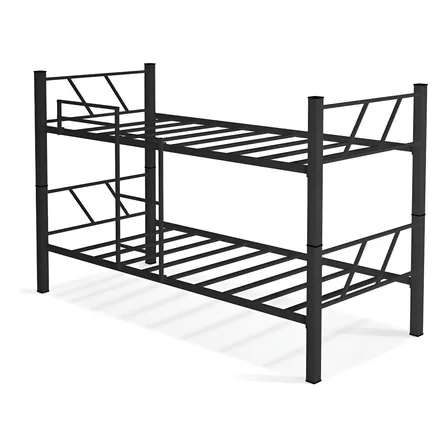 Cama Beliche Solteiro Klm Aço Reforçado Tubular -metal Cor Preto Beliche Steel