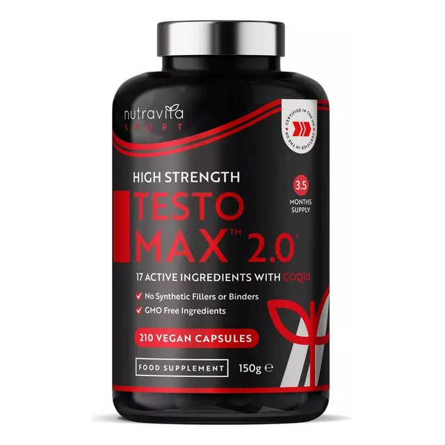 Testomax 2.0 Potenciador Testosterona Natural Para Hombres Sabor Natual