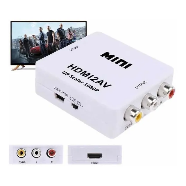 Adaptador Hdmi A Rca Video Ps4 Convertidor  Tv Antigua Cable