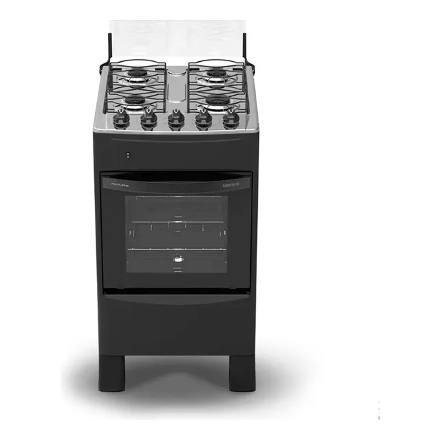 Cocina Futura Selecta Negra A Gas O Supergas 4 Grills