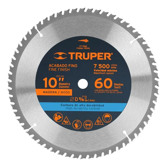 Disco Para Sierra Ingeteadora 10  60 Dientes Truper 18306