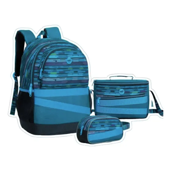 Morral Capi Urban Style Azul Con Lonchera Y Cartuchera