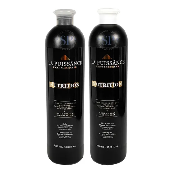 La Puissance Kit Nutrición Argán Shampoo + Acondicionador 1l