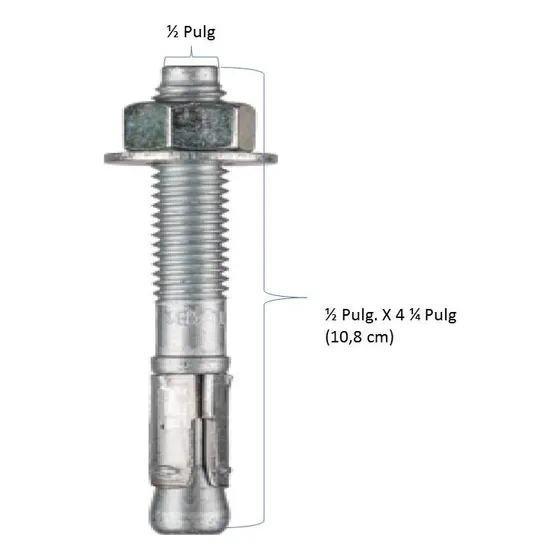 Ramplug 1/2 X 4-1/2 PuLG Tipo Hilti Anclaje Perno Expansivo