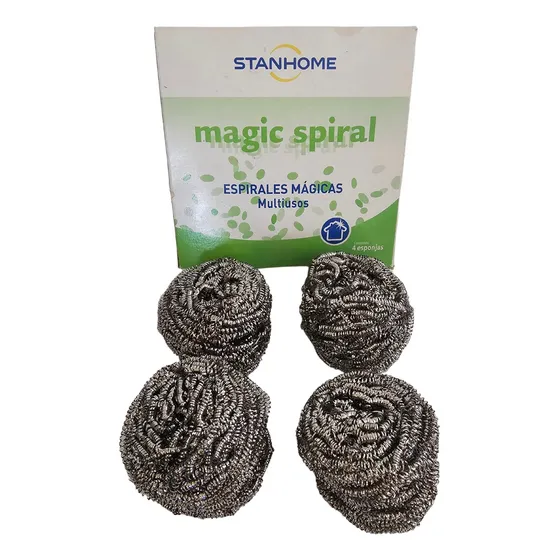 4 Esponjas De Acero Stanhome Espirales Mágicas Multiusos