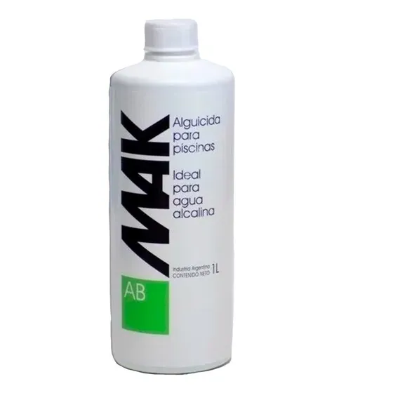 Alguicida Para Pileta Mak Ab Agua Alcalina Piscina X 1 Litro