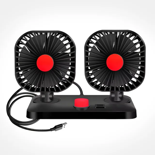 Ventilador Auto 360 Turbo Giratorio + 2 Cargador Usb