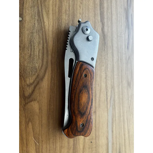 Navaja Con Mango De Madera Automática Café