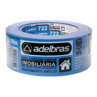 Fita Crepe Imobiliária 48mm X 50mt Azul - Adelbras Fita Crepe Imobiliária 48mm X 50mt Azul - Adelbras