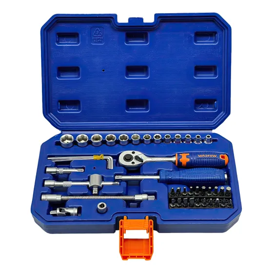 Juego De Dados Ratchet Mecánico 1/4 45pcs Wadfow
