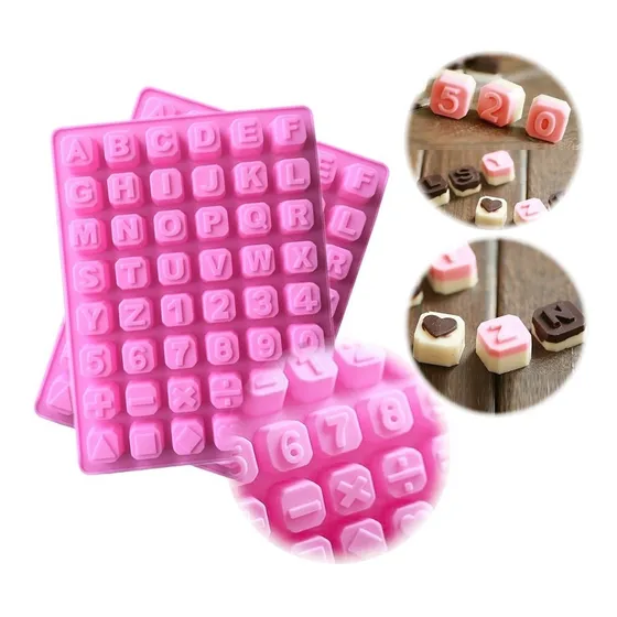 Molde Abecedario Silicona Para Chocolate De 48 Piezas