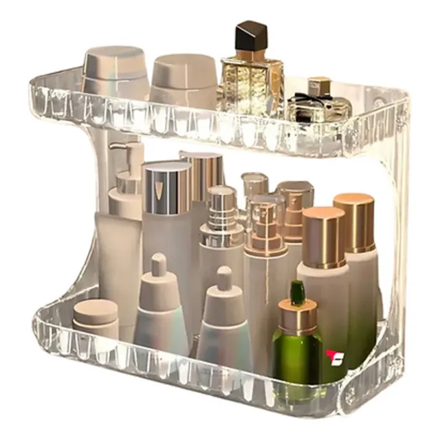 Organizador Acrilico 2 Niveles Adherible Perfumes Maquillaje