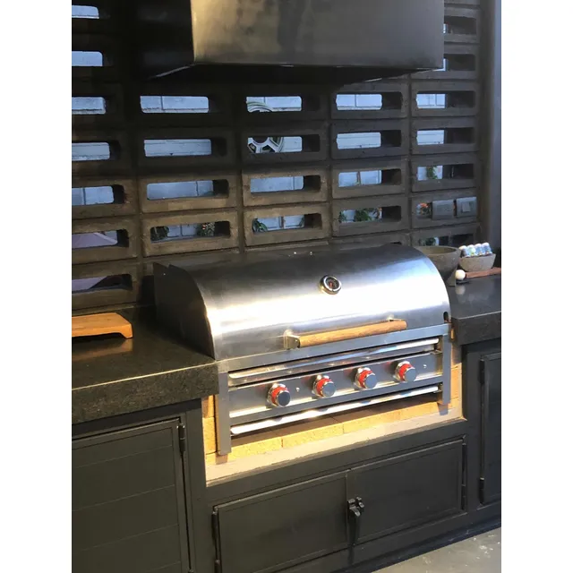 Asador De Carne Gas Y Carbón 100x50inox
