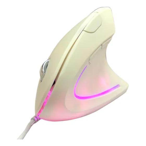 Mouse Rgb Vertical Verto Egonomico Botão 1600dpi Usb Com Fio