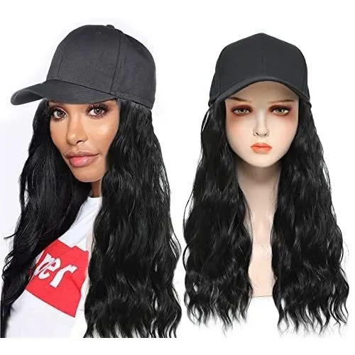 Yunkang Baseball Cap Wig Natural Wave Extensiones De Wzl4z