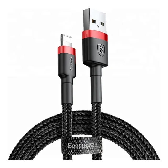 Cable Usb Compatible Con Lightning Iphone Nylon Baseus 1m Negro