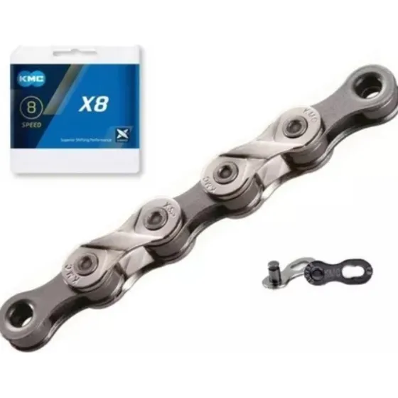 Cadena Kmc X8 6v 7v 8v Color Plata 116 Eslabones Mod X8.99
